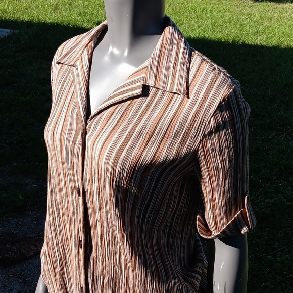 CB COLLECTIONS LADIES COTTON BLEND BUTTON DOWN SHIRT BLOUSE - Picture 11 of 17